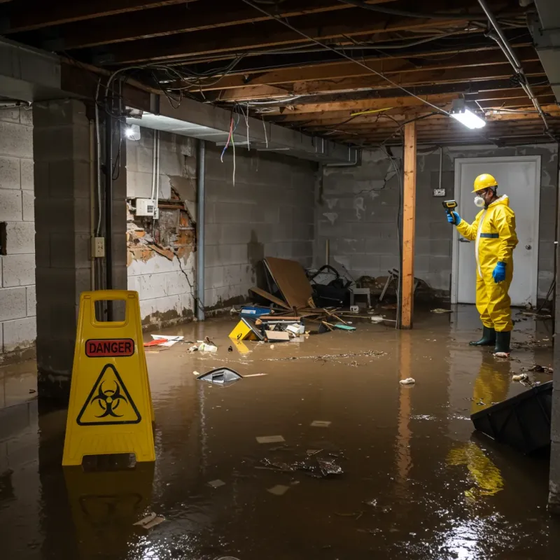 Flooded Basement Electrical Hazard in Salem, IL Property